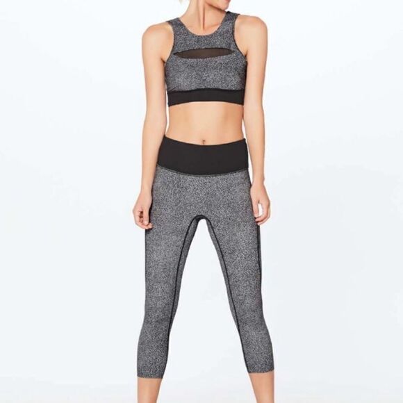 Lululemon Run The Day Crop Fractal Dark Starlight Black Gray - Picture 13 of 14